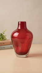Hand-blown pohutukawa red glass vase