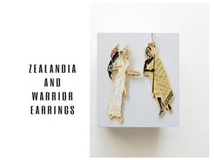 Zealandia And Warrior Earrings - NZ-Designer-Jewellery, Tania Tupu - Tania-Tupu